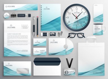 büyük profesyonel marka kimliğini iş ileti örneği öğeler kümesi.