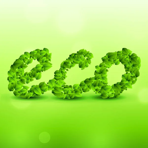 Green Eco Bakgrunden Gjort Med Blad — Stock vektor