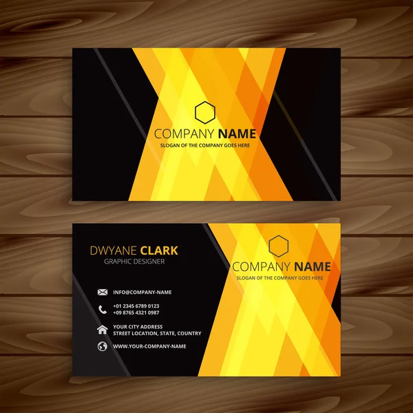 Soyut sarı koyu kartvizit tasarımı