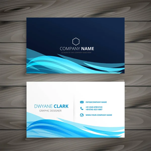 Abstract Blue Business Card Template — Stock Vector