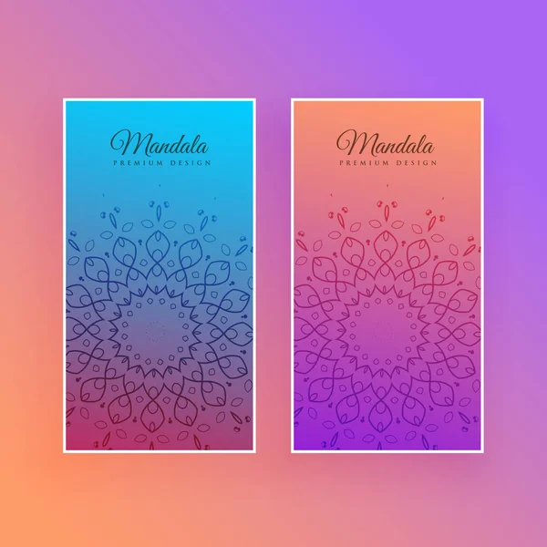 Buntes Mandala Schönes Kartendesign — Stockvektor