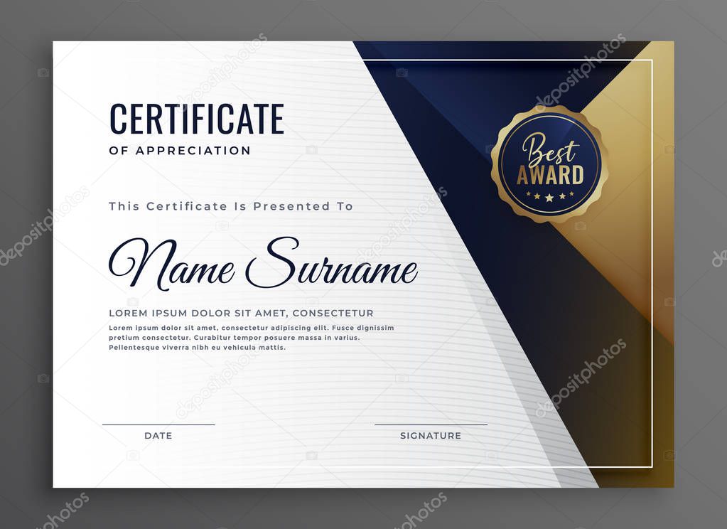 elegant diploma certificate of achievement template design