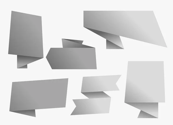 Leere Graue Chat Origami Banner Design — Stockvektor