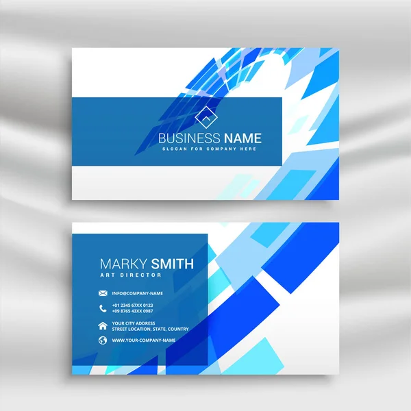 Professional Blue Business Card Design — Stock Vector