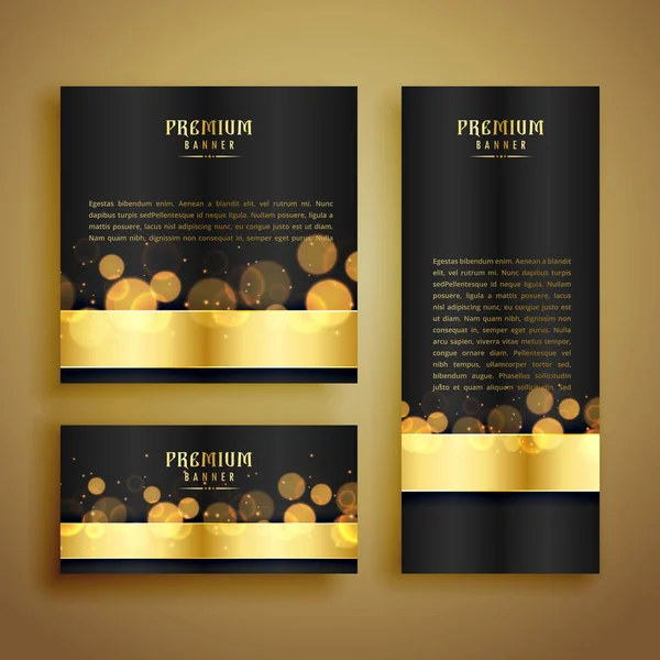Shiny Golden Bokeh Luxury Banner — Stock Vector