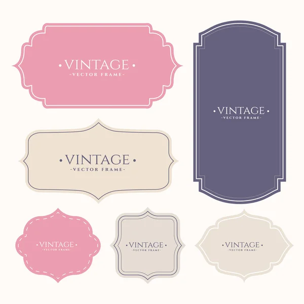 Set Vintage Frame Labels — Stock Vector