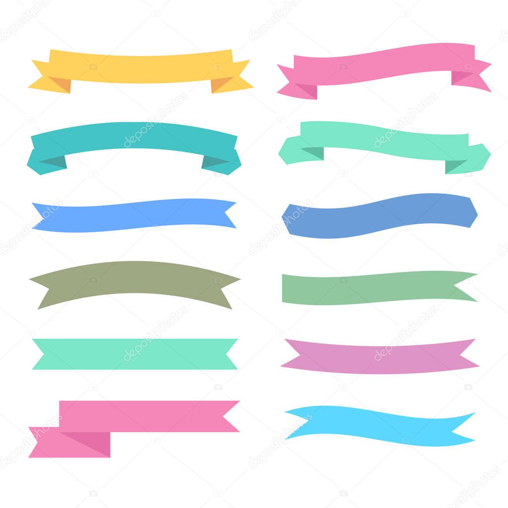 soft colors ribbons set in different styles