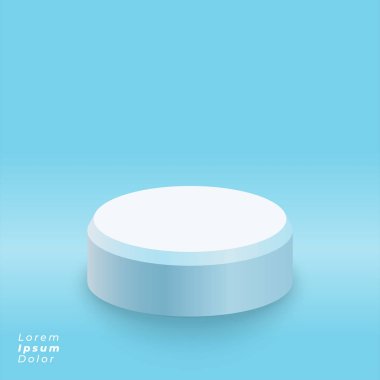 mavi stüdyo arka plan ile podyum