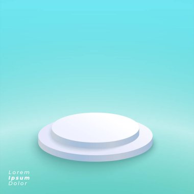 podyum platformu üzerinde mavi stüdyo arka plan