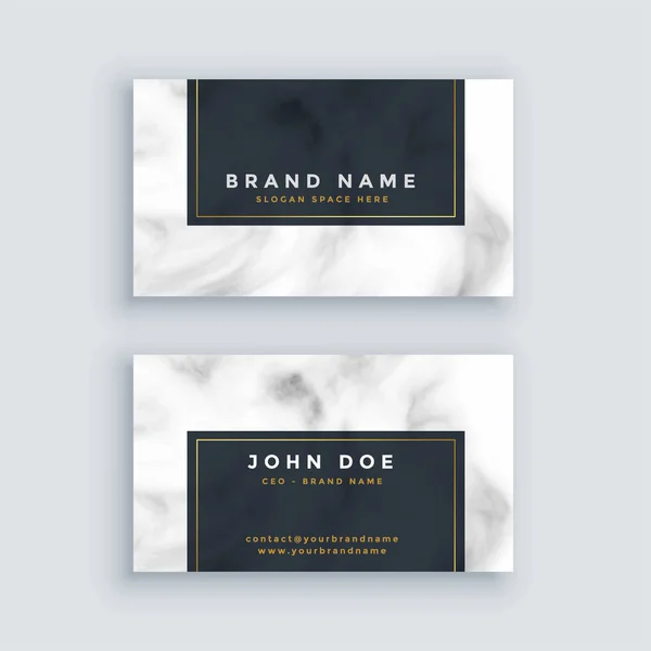 simple black and white business card with marble texture