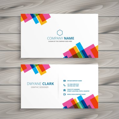 Soyut renkli kartvizit tasarımı