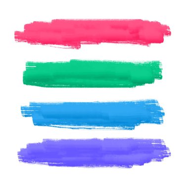 Dört el boyalı fırça darbesi.