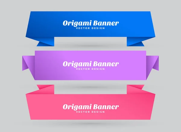 Абстрактные Баннеры Оригами Текстовым Пространством — стоковый вектор
