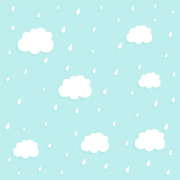 Niedlichen Wolken Und Regen Muster Hintergrund — Stockvektor