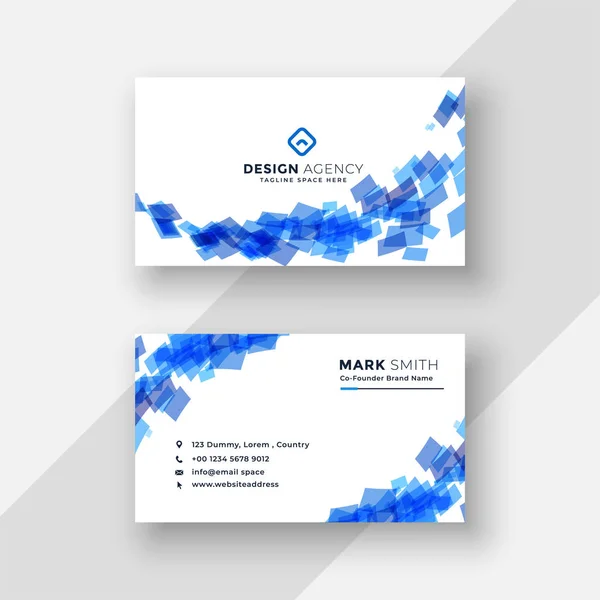 Αφηρημένο Μπλε Δημιουργική Επαγγελματική Κάρτα Πρότυπο — Διανυσματικό Αρχείο