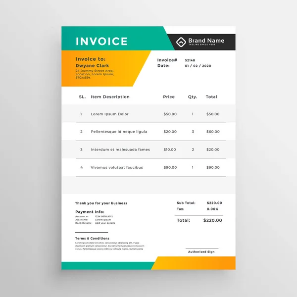Abstract Invoice Quotation Template Design — Stock Vector