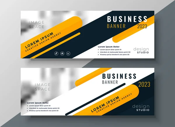 Modern Yellow Business Banner Design — Stock Vector