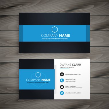 Modern mavi kart şablonu