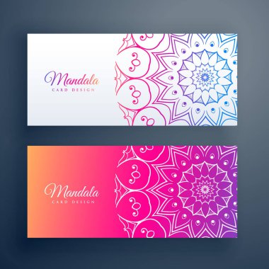 renkli mandala afiş kümesi
