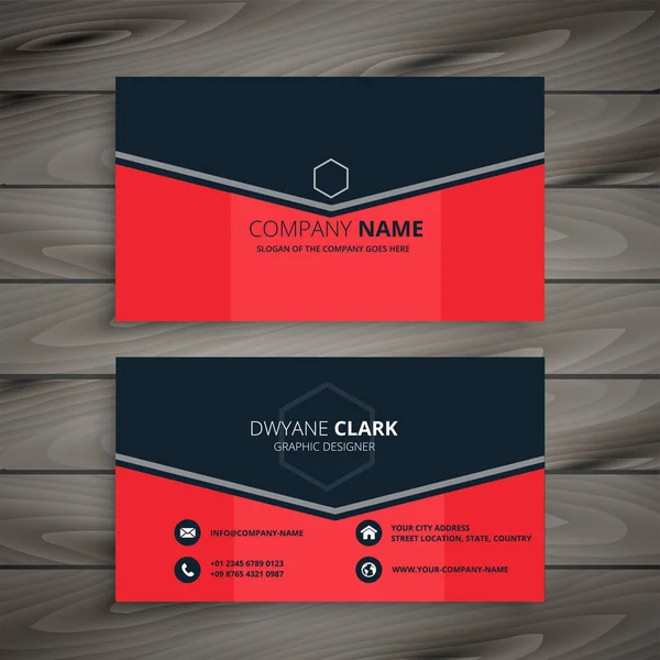スタイリッシュな赤い会社のビジネス カードのデザイン — ストックベクタ