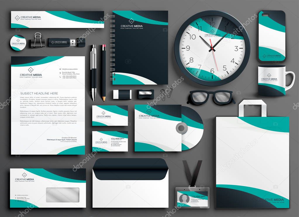modern business stationery collateral set