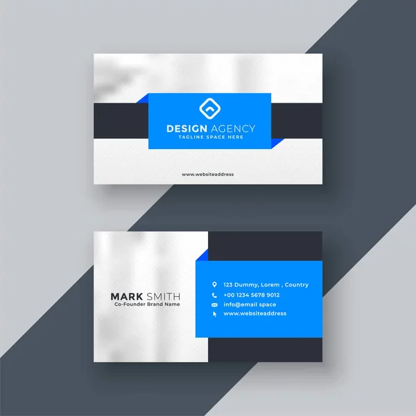 modern blue geometric business card design