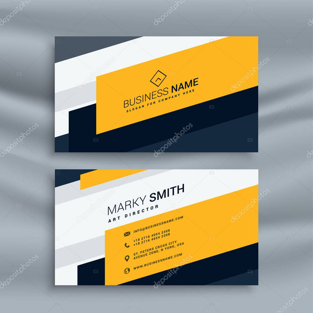 creative yellow business card template