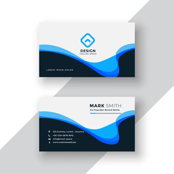 抽象的な波状のビジネス カードのデザイン — ストックベクタ