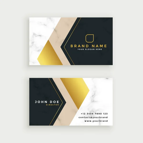 premium marble business card in gold theme