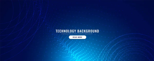 Синій Технологічний Банер Ефектом Частинок — стоковий вектор