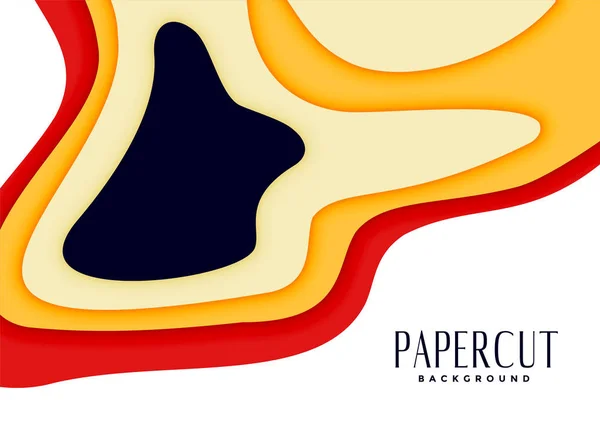 Abstrakter Papiergeschnittener Hintergrund Hellen Warmen Farben — Stockvektor