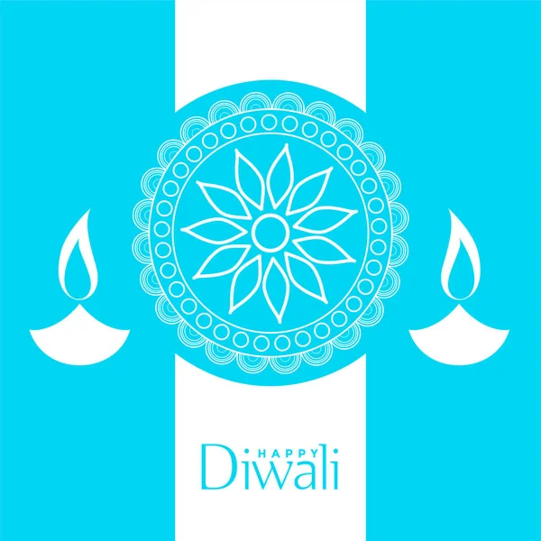 Azul Feliz Design Fundo Diwali — Vetor de Stock