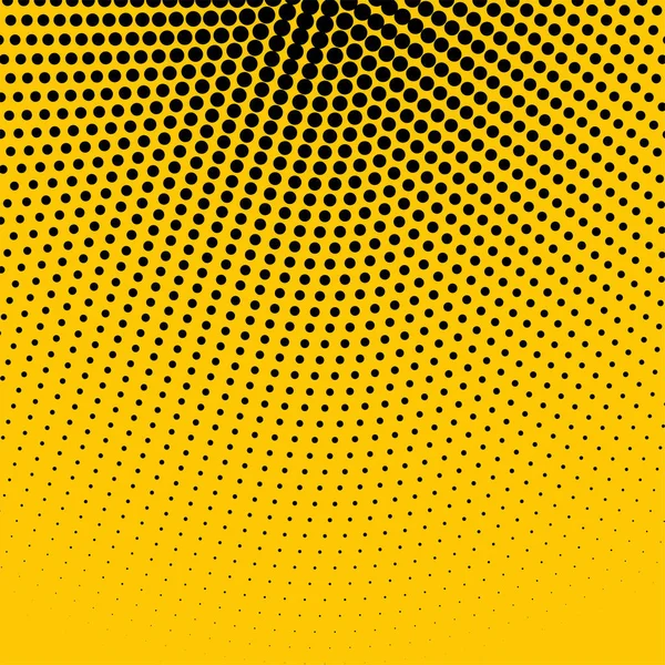 Abstract Yellow Background Black Halftone — Stock Vector