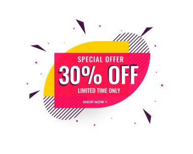 yaratıcı memphis tarzı satış ve fiyat etiketi banner tasarımı