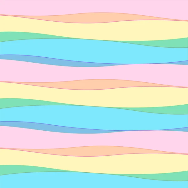 Pastellfarbe Modern Niedlich Gewellte Horizontale Linien Muster — Stockvektor