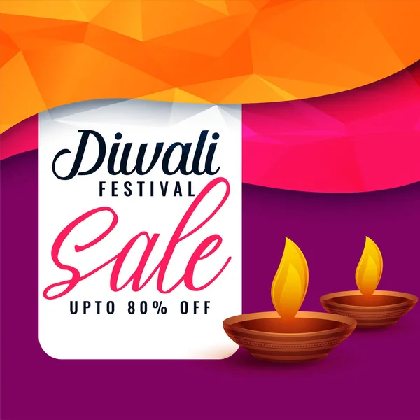 abstract diwali sale discount banner with two diya