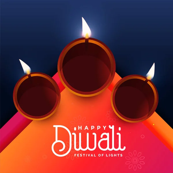 Élégant Festival Diwali Diya Salutation Design — Image vectorielle