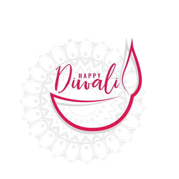 simple diwali diya line art design