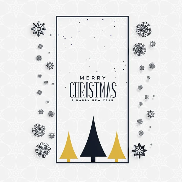 stylish christmas greeting concept design with snowflakes and tree