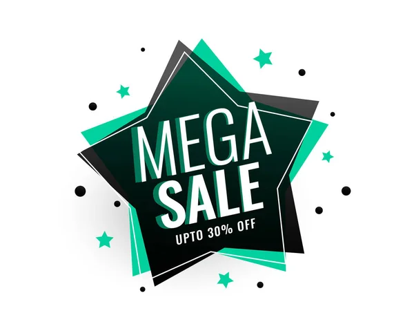 Mega Sale Star Tag Banner Design — Stockvektor