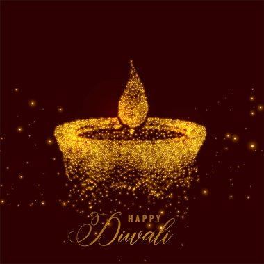 yaratıcı diwali diya altın parçacıkları ile yapılan