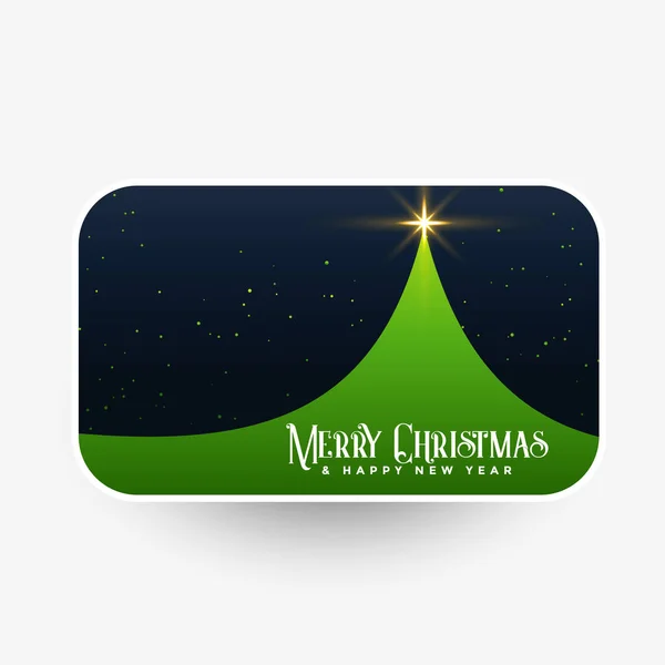 Feliz Natal Árvore Verde Com Estrelas — Vetor de Stock