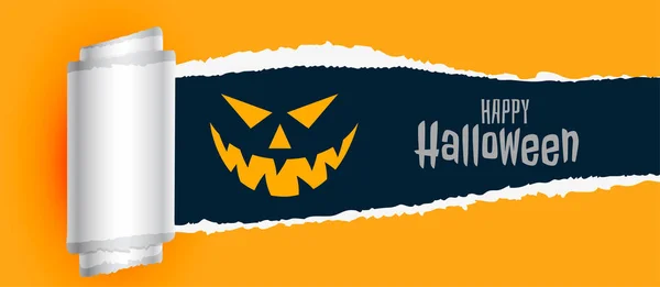 happy halloween scary background with torn paper effect