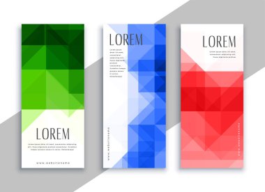 çeşitli renklerde geometrik afiş ayarla