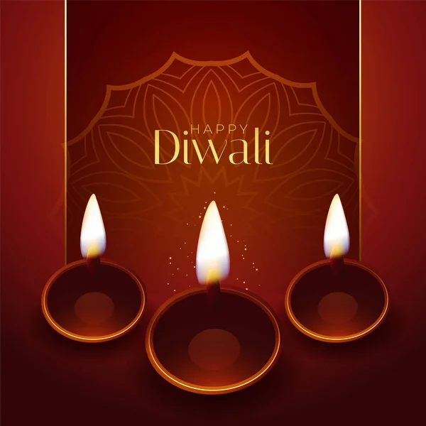 Happy Diwali Traditional Festival Greeting Design — Stock Vector