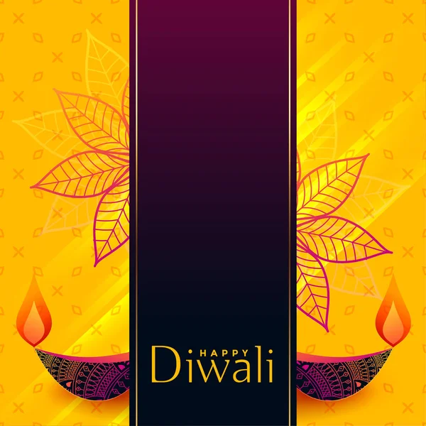 Kreativa Diwali Banner Design Med Dekorativa Diya — Stock vektor