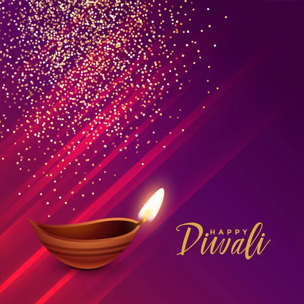 Hinduiska Diwali Festival Hälsning Med Gnistrar — Stock vektor