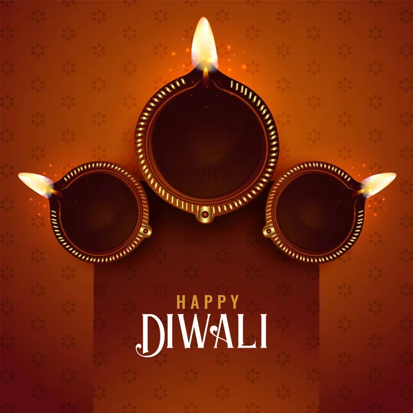 Diwali Festival Diya Sfondo Modello Design — Vettoriale Stock