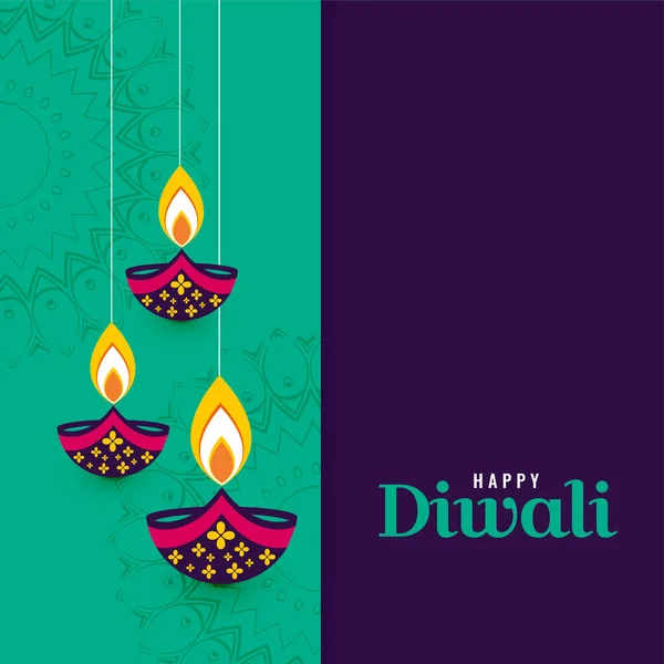 decorative happy diwali diya lamps background