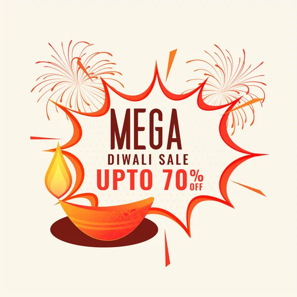 Diwali Festival Sale Banner Template Design — Stock Vector